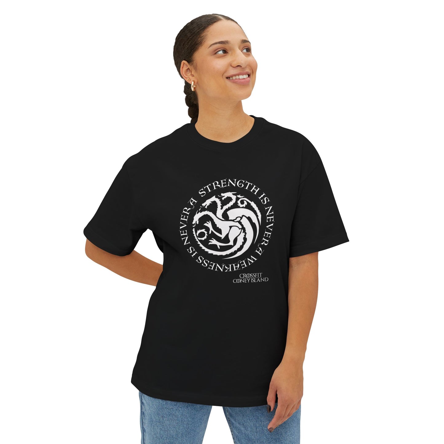 CFCI + GOT Cycle - Strength is Never a Weakness - Unisex Oversized Boxy Tee