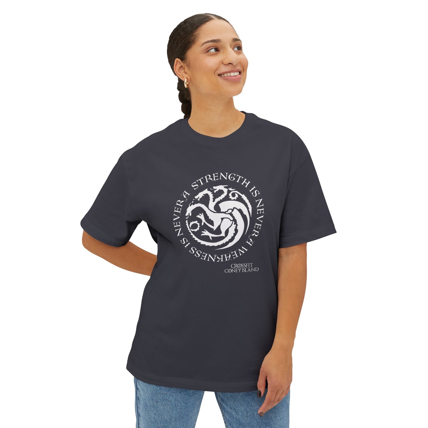 CFCI + GOT Cycle - Strength is Never a Weakness - Unisex Oversized Boxy Tee