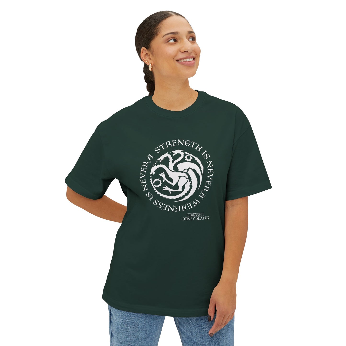 CFCI + GOT Cycle - Strength is Never a Weakness - Unisex Oversized Boxy Tee