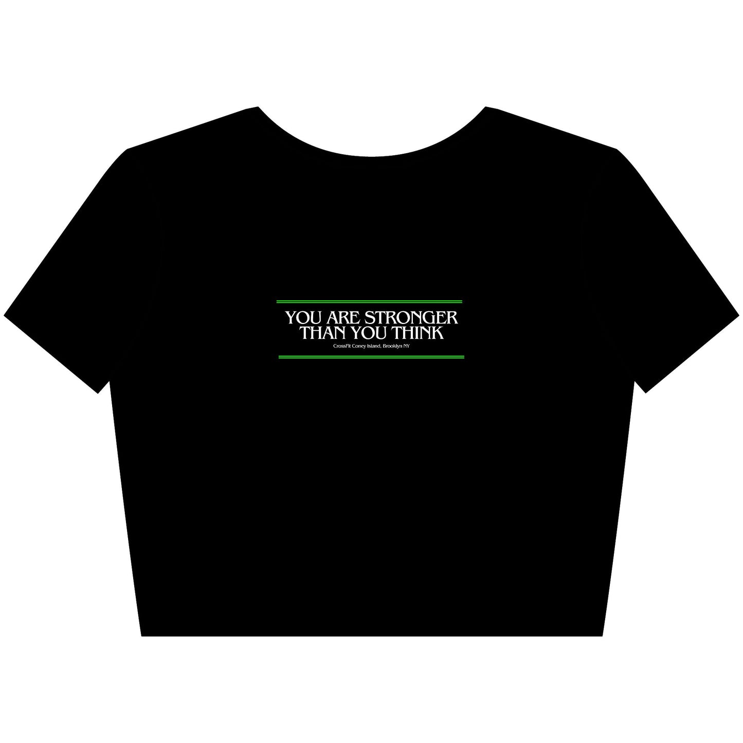 STRONGER THINGS (White & Green) - Crop T-shirt