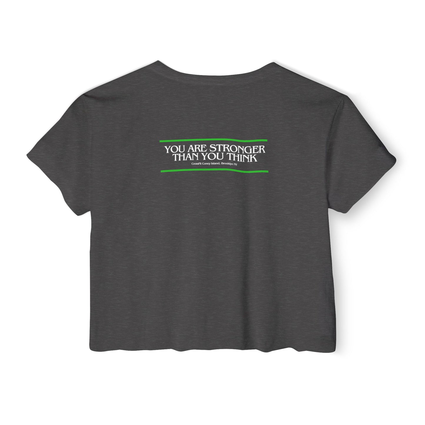 STRONGER THINGS (White & Green)- Festival/Boxy Crop Top