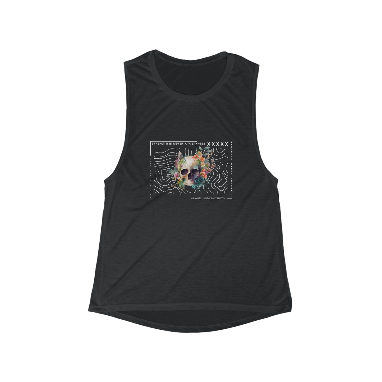 Strength is Never a Weakness - Women's Flowy Scoop Muscle Tank