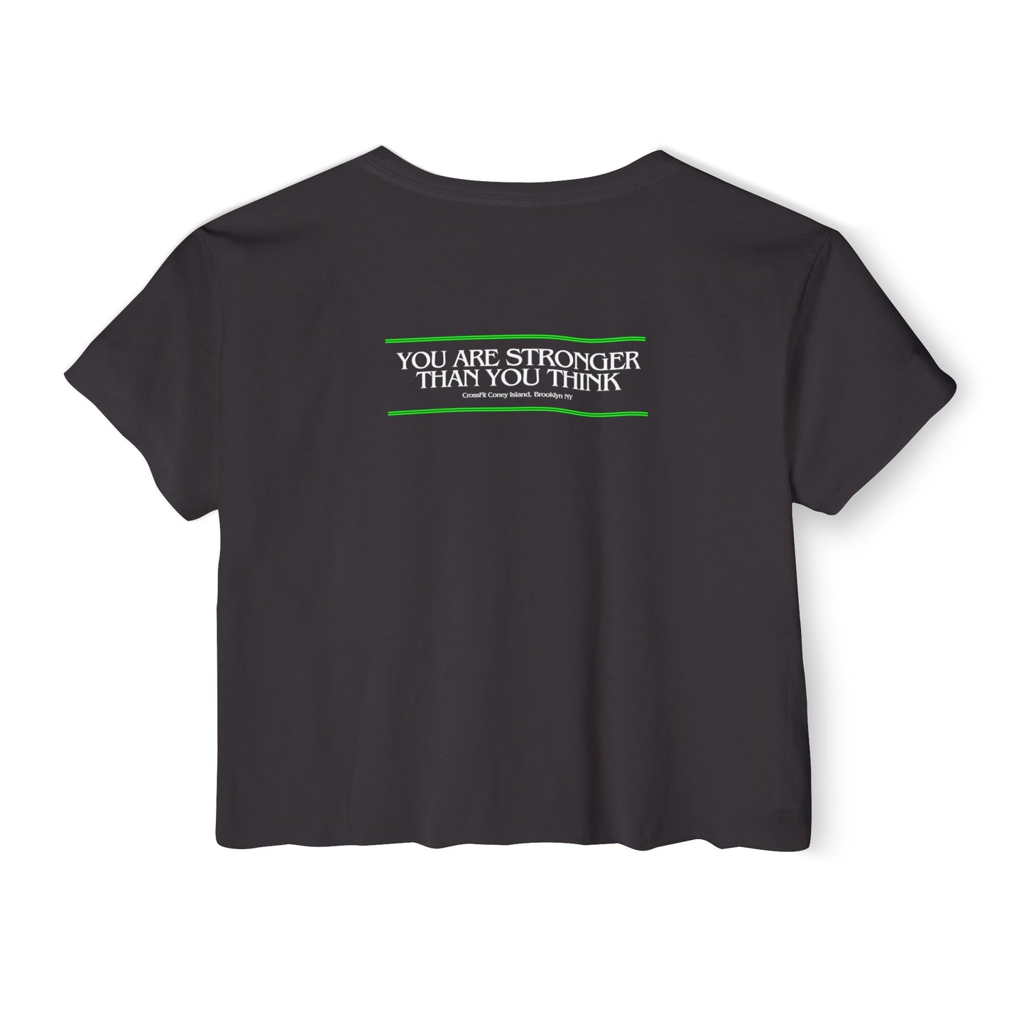 STRONGER THINGS (White & Green)- Festival/Boxy Crop Top