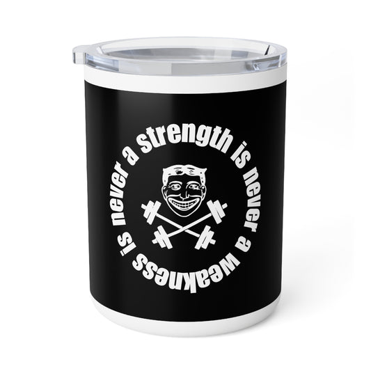 Strength is Never a Weakness - Joker Logo (Black) - Insulated Coffee Mug, 10oz