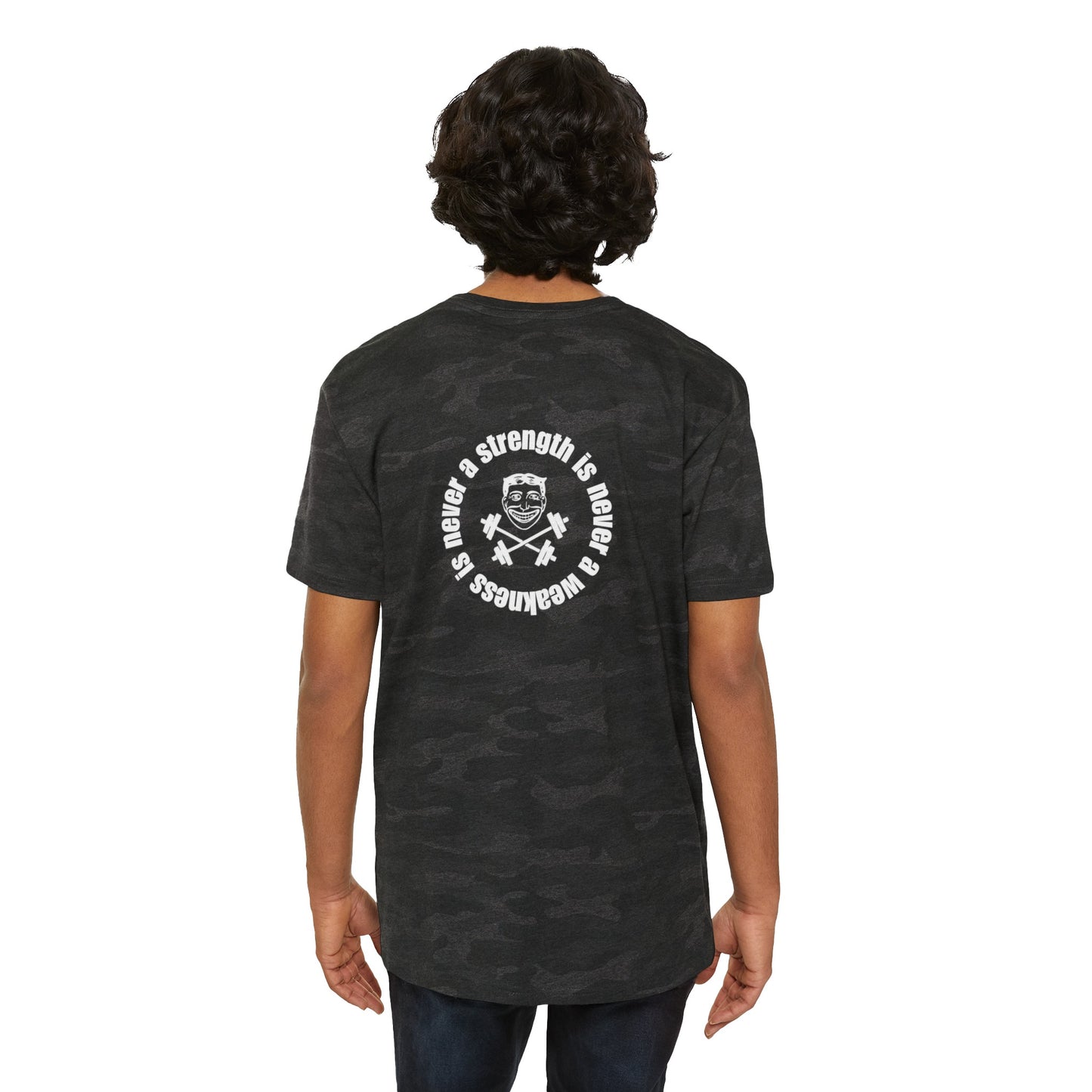 Strength is Never a Weakness - CFCI on Pocket - Men's Fine Jersey Tee