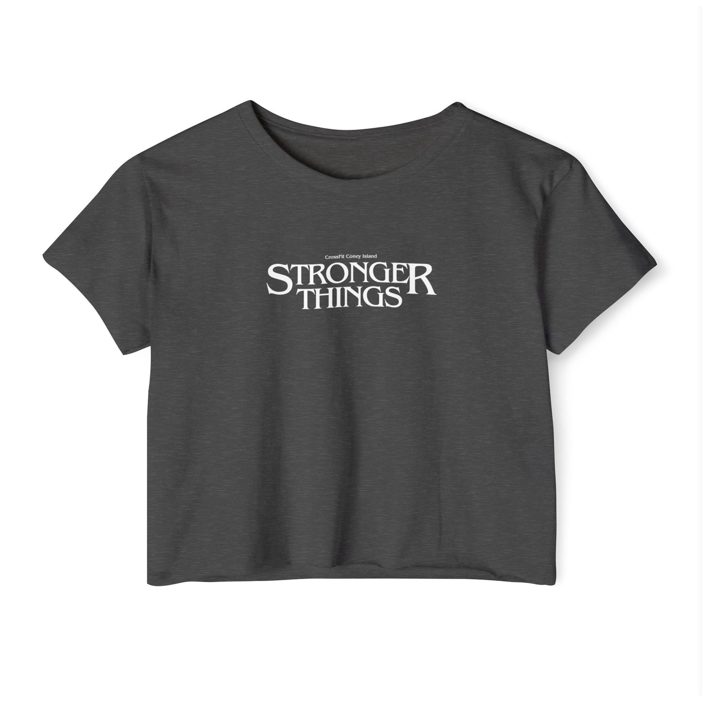 STRONGER THINGS (White & Green)- Festival/Boxy Crop Top