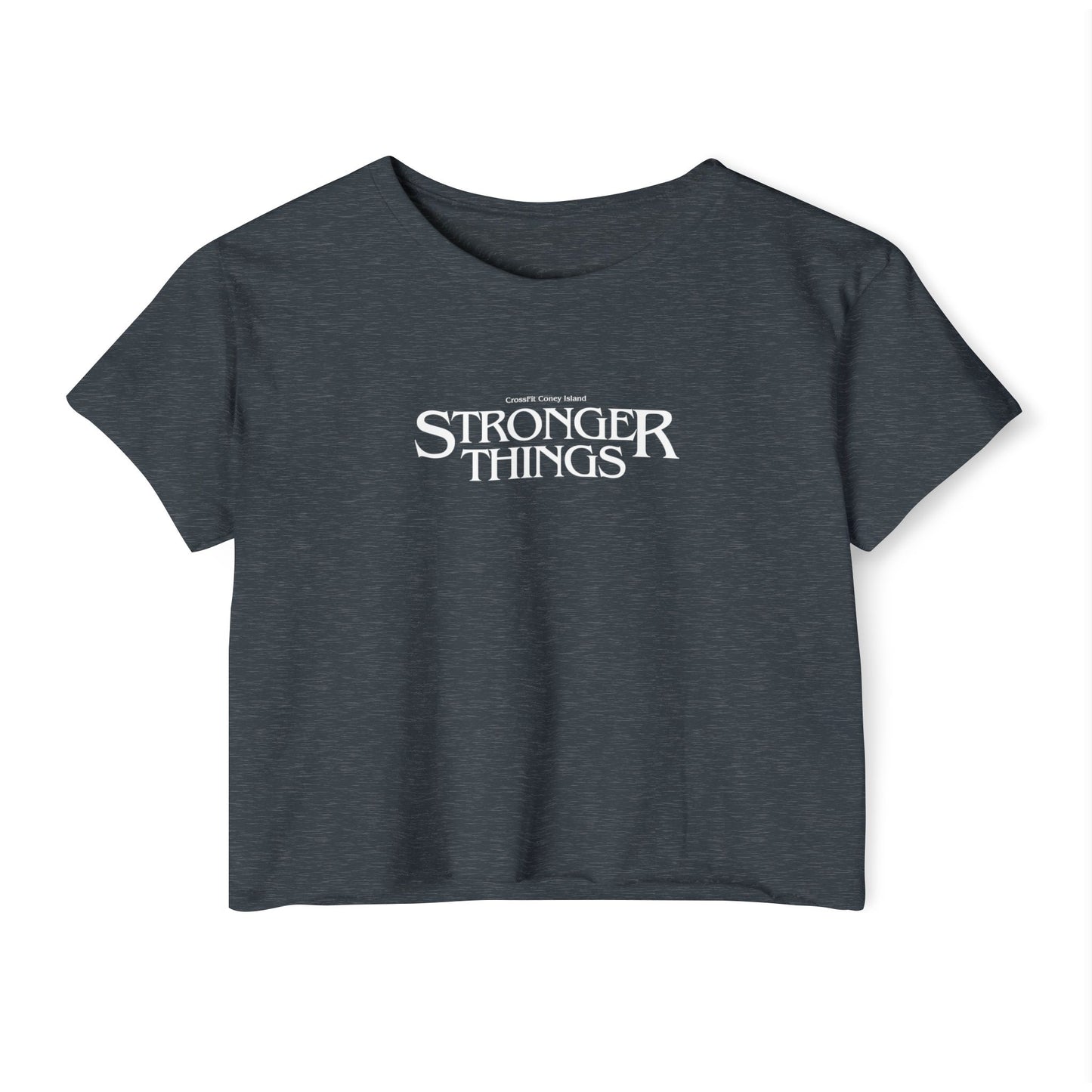 STRONGER THINGS (White & Green)- Festival/Boxy Crop Top