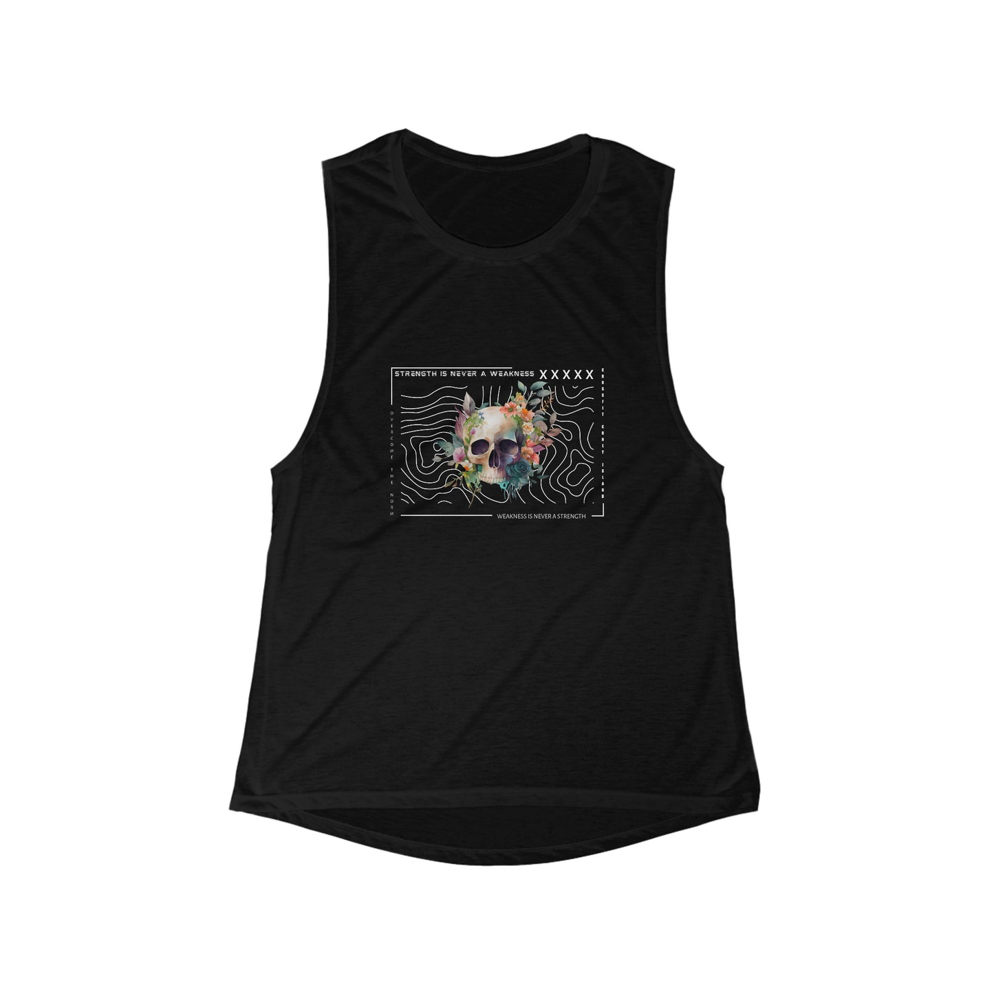 Strength is Never a Weakness - Women's Flowy Scoop Muscle Tank