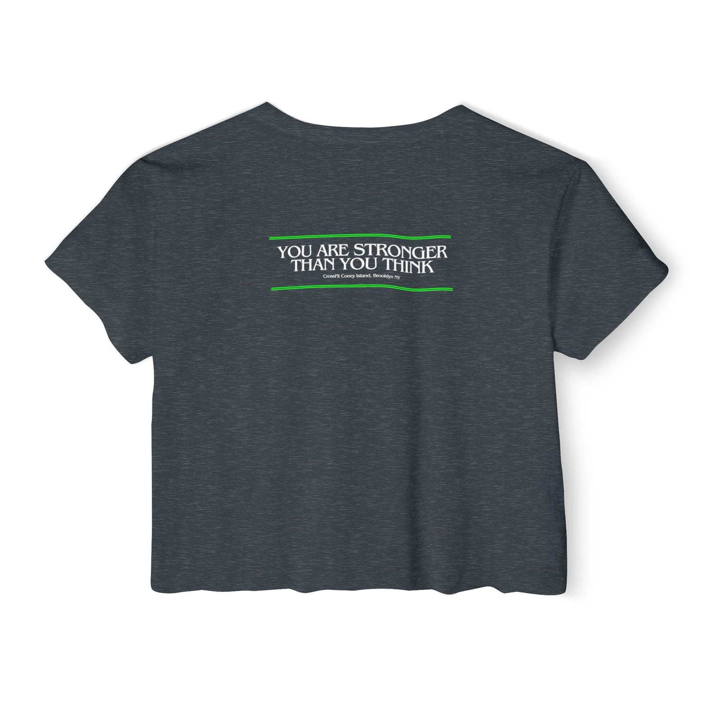 STRONGER THINGS (White & Green)- Festival/Boxy Crop Top