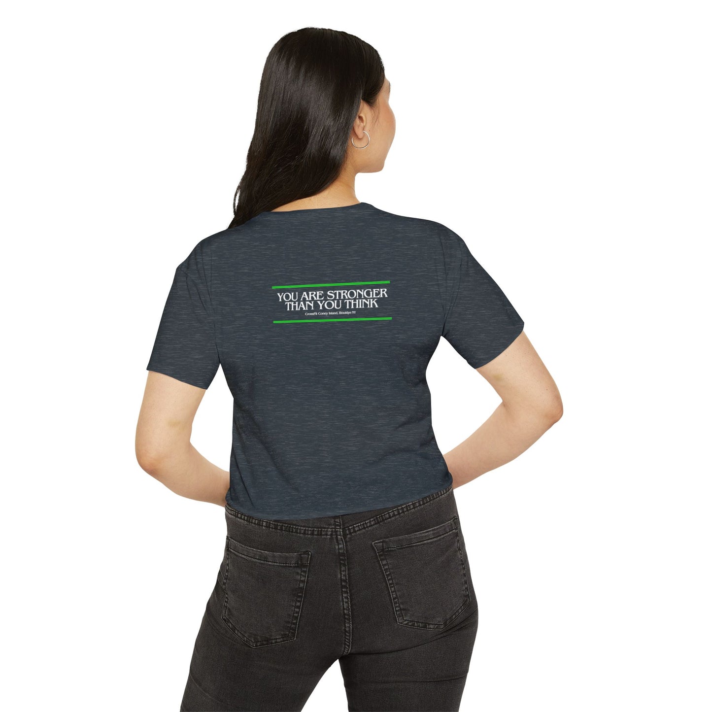 STRONGER THINGS (White & Green)- Festival/Boxy Crop Top