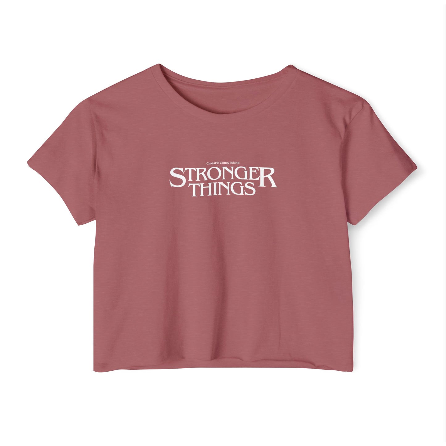 STRONGER THINGS (White & Green)- Festival/Boxy Crop Top