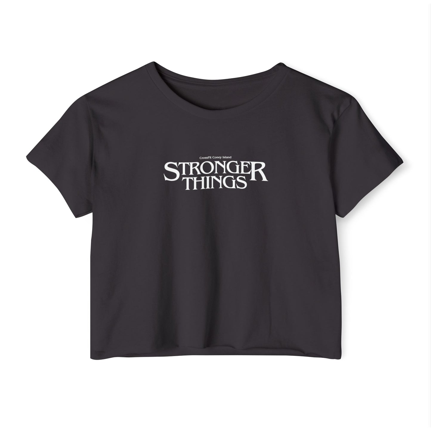 STRONGER THINGS (White & Green)- Festival/Boxy Crop Top