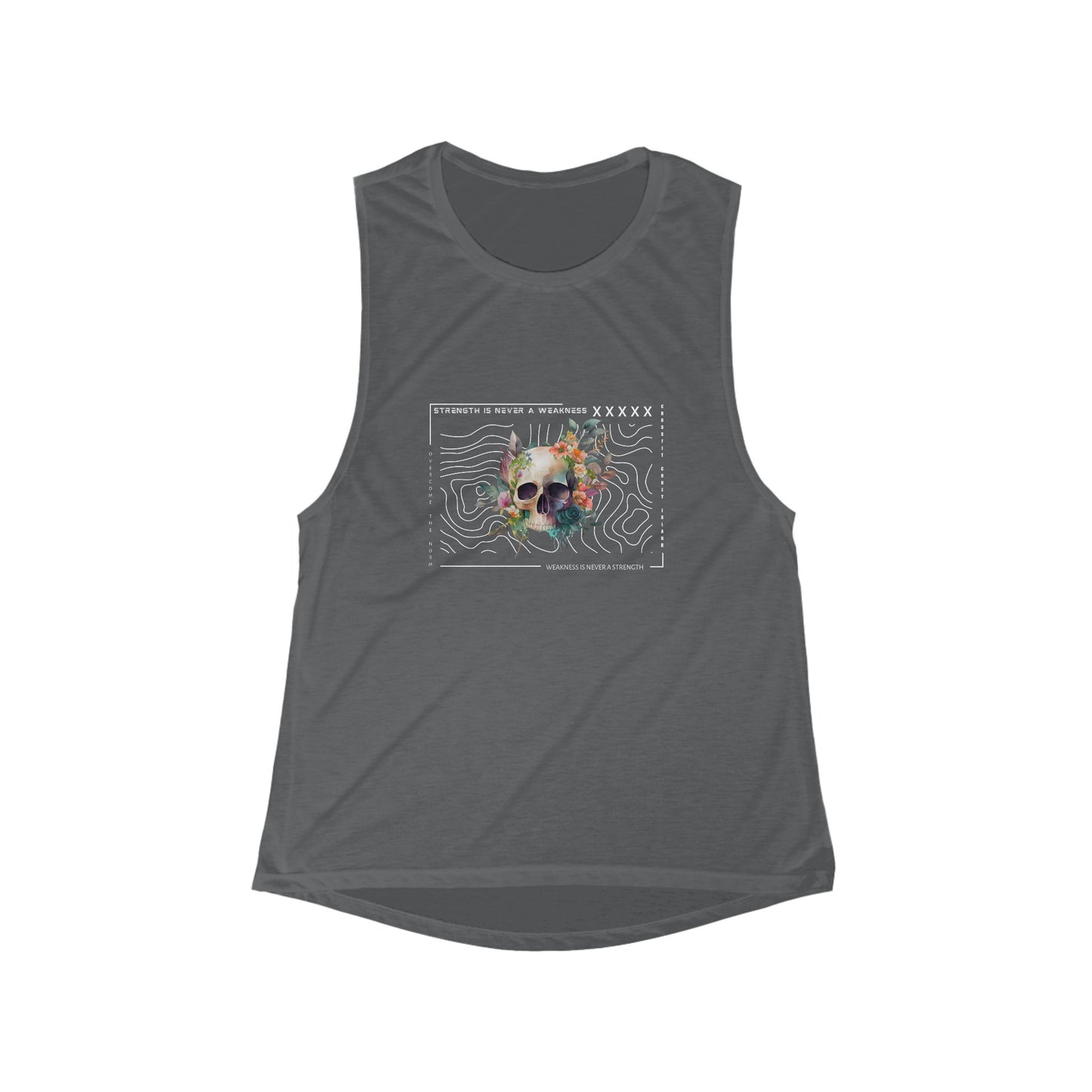 Strength is Never a Weakness - Women's Flowy Scoop Muscle Tank