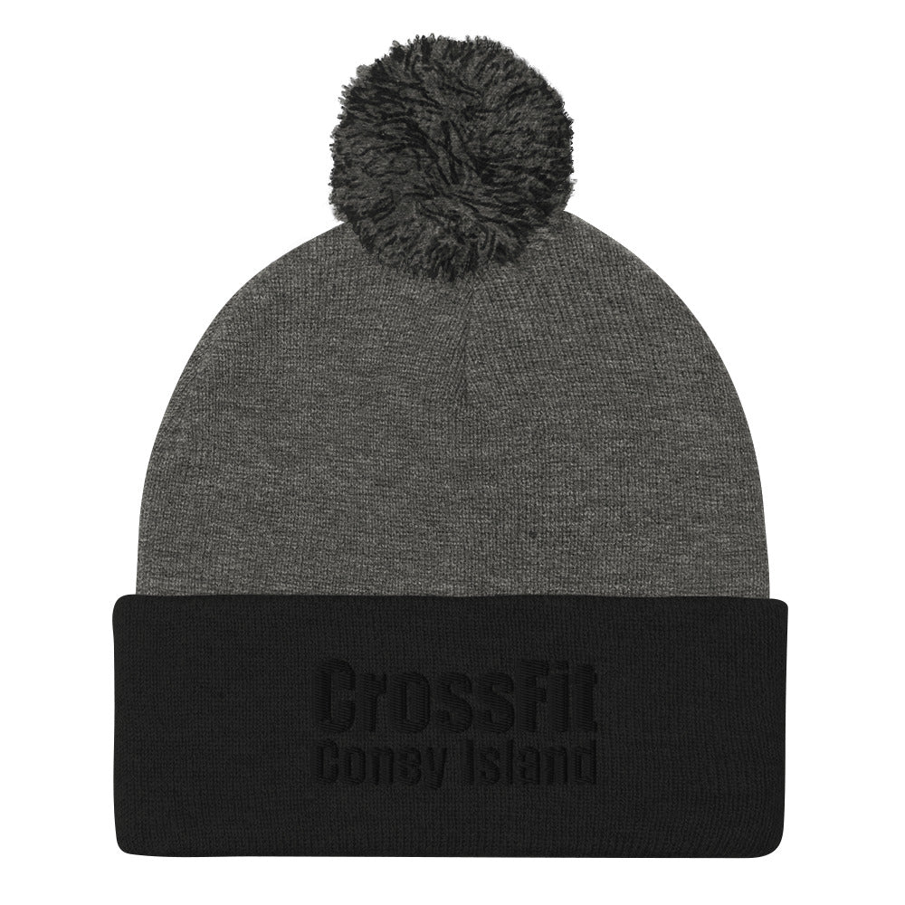 CrossFit Coney Island (Black writing) - Pom-Pom Beanie