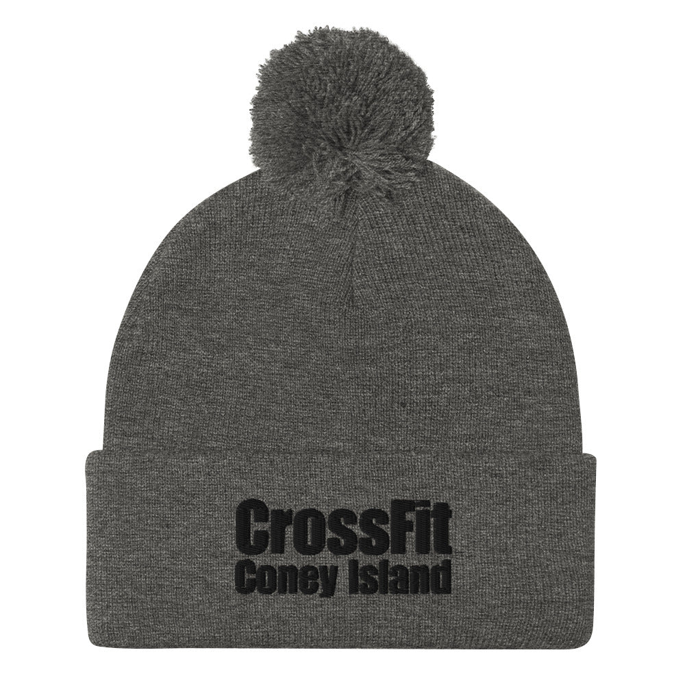 CrossFit Coney Island (Black writing) - Pom-Pom Beanie