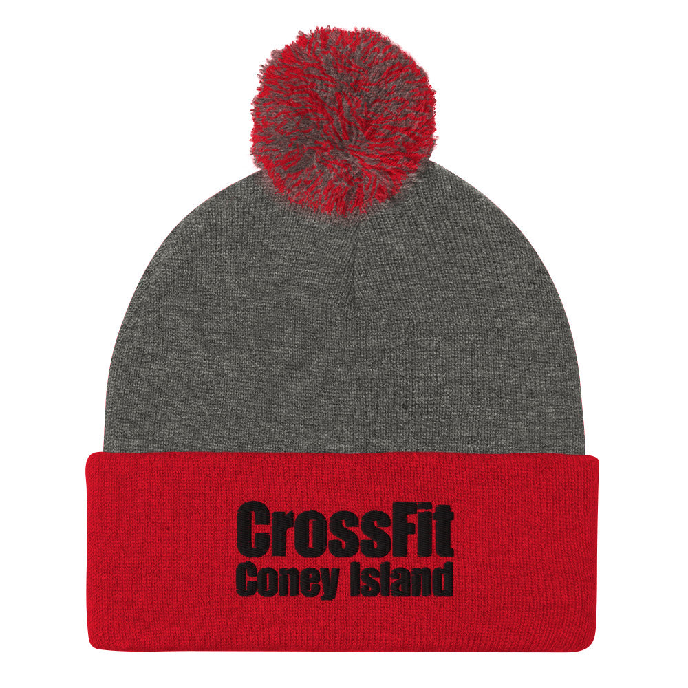 CrossFit Coney Island (Black writing) - Pom-Pom Beanie