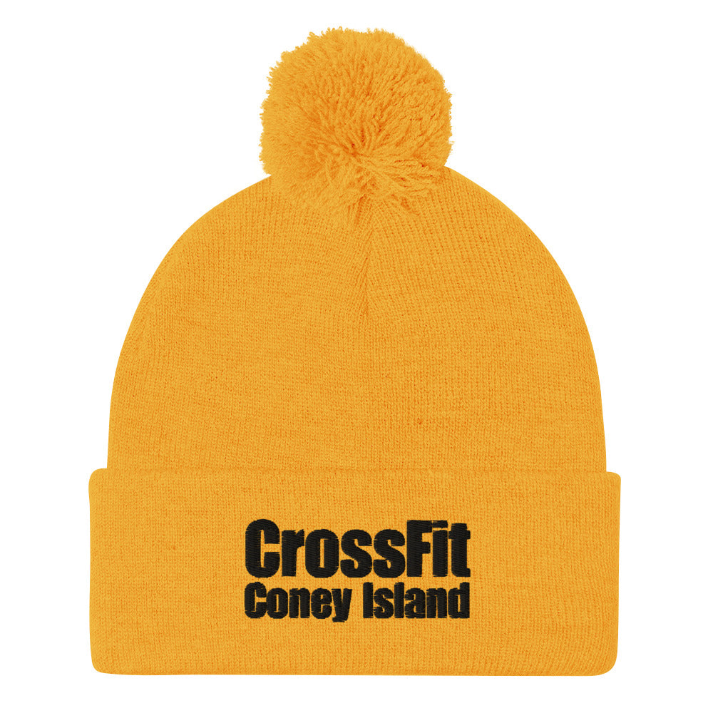 CrossFit Coney Island (Black writing) - Pom-Pom Beanie