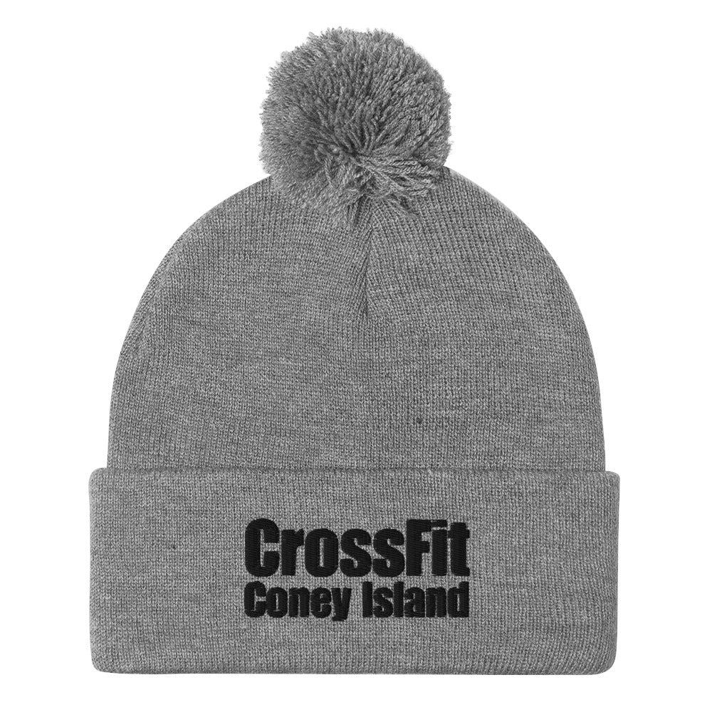 CrossFit Coney Island (Black writing) - Pom-Pom Beanie